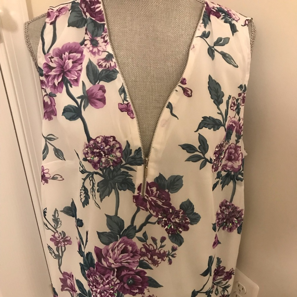 Floral sequin blouse